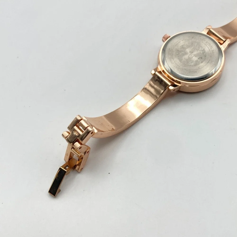 Anne Klein Women's Watch Rose Gold Tone 27mm Black Dial New Battery 6.25
